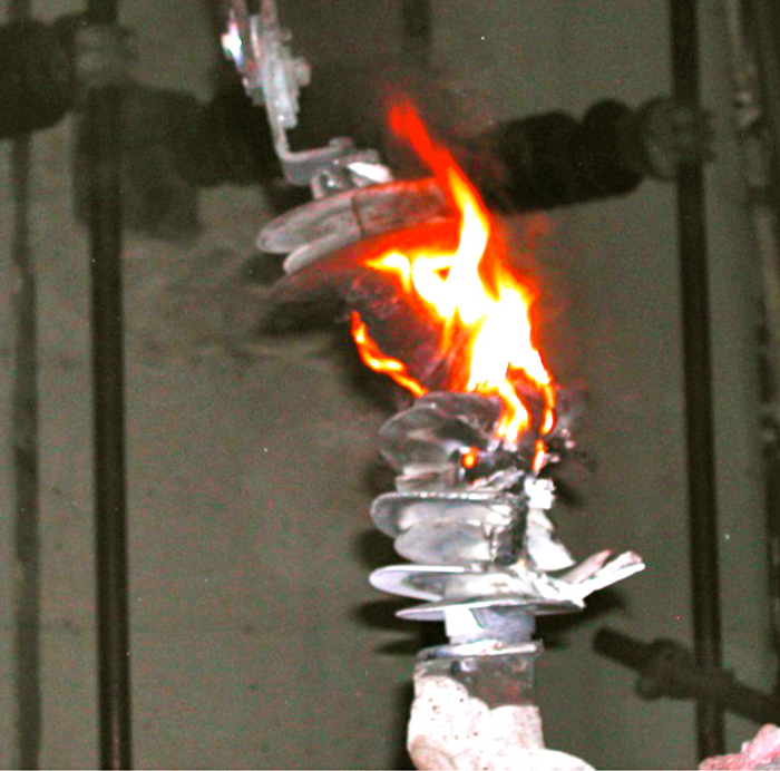 Polymeric-housed-72-kV-rated-arrester-catch-fire-curre-current-test-test